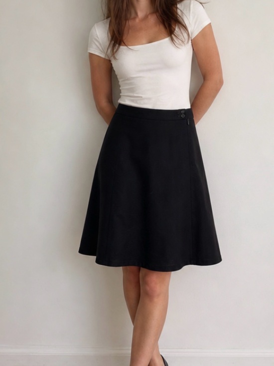 Alaia Dresses & Skirts - Alaia Black A-Line Skirt with Subtle Side Button